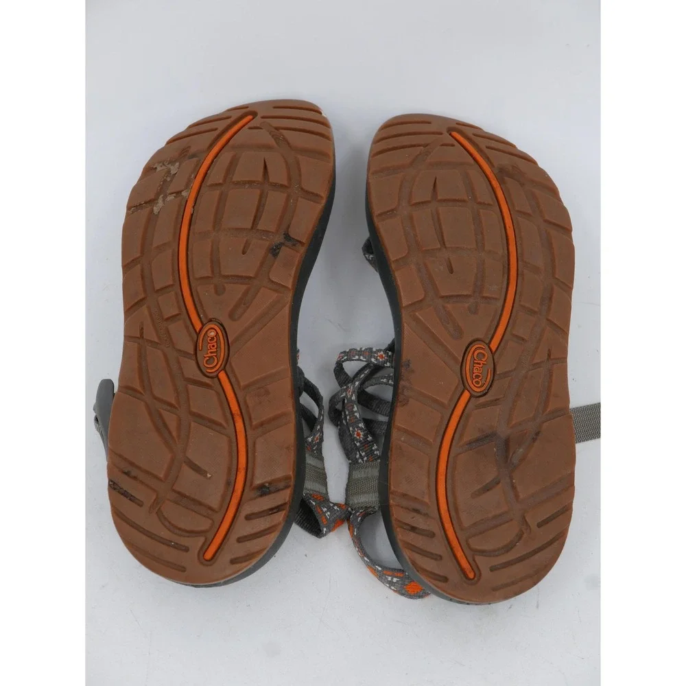 Chaco ZX2 Floral Sandals Gray Strappy Adjustable Hiking Womens Size 8 EU 38.5